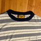 80's Admit One Blue Striped Pocket Tshirt - Medium - 21" x 28"