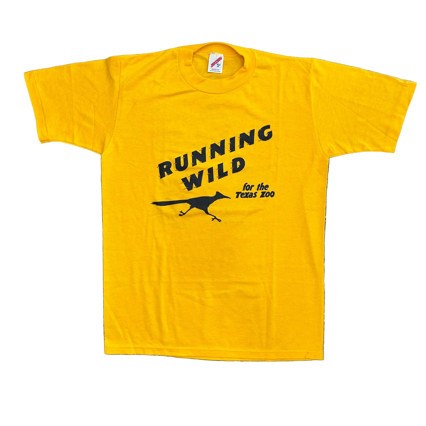 90's Jerzees Running Wild for the Texas Zoo Yellow Tshirt - Small - 19" x 26"
