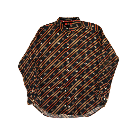 Tommy Hilfiger Navy Blue Red Logo Button Up Collared Shirt - XLarge - 25" x 32"