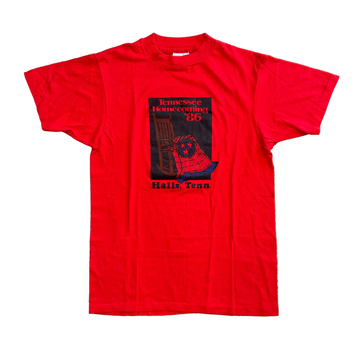 80's Hanes Beefy Tennessee Homecoming Red Tshirt - XSmall - 17.5" x 25"