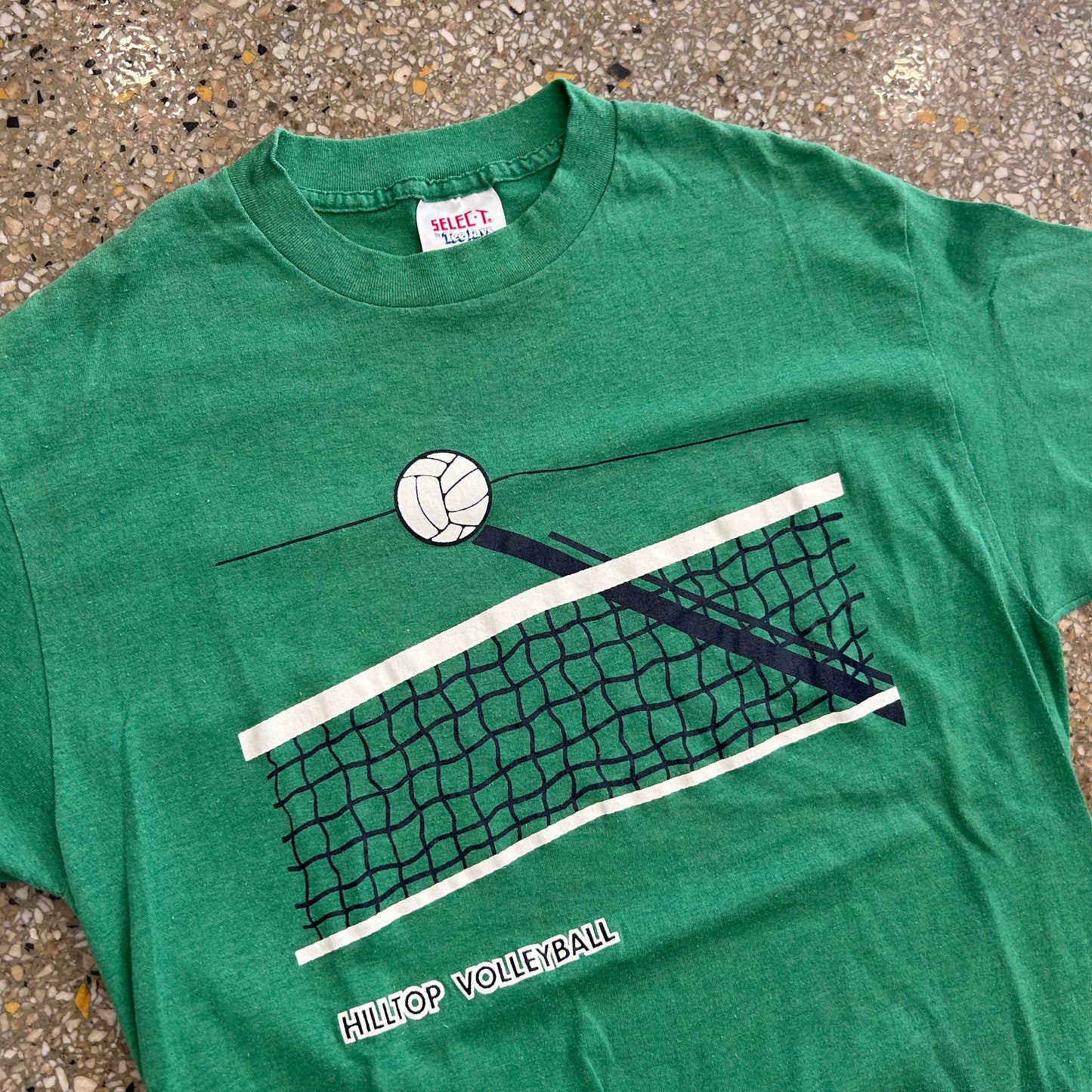 90's SelecT Hilltop Volleyball Green Tshirt - XSmall - 17" x 27"