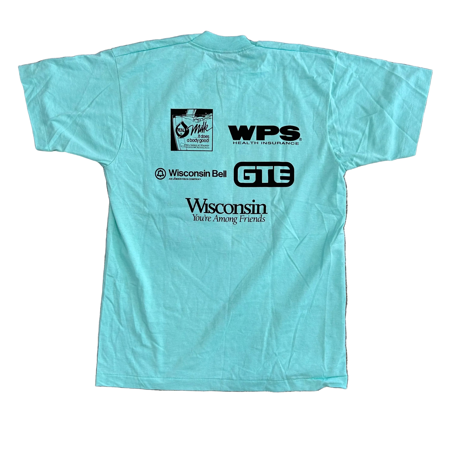 90's Badger State Games Teal Green Blue Tshirt - Medium - 20" x 28.5"