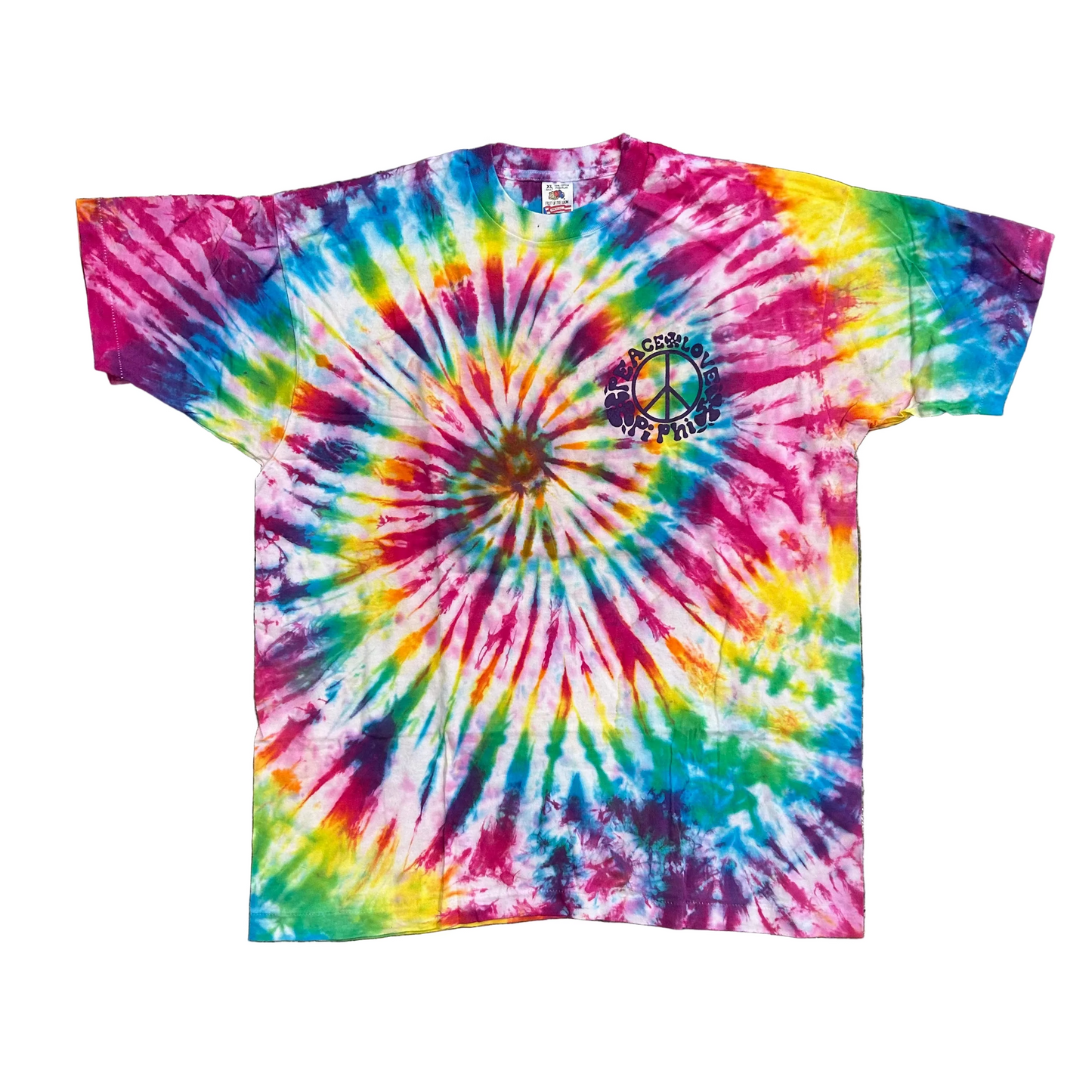 90's FOTL Peace Love Tie Dye Tshirt - Large - 23" x 29"