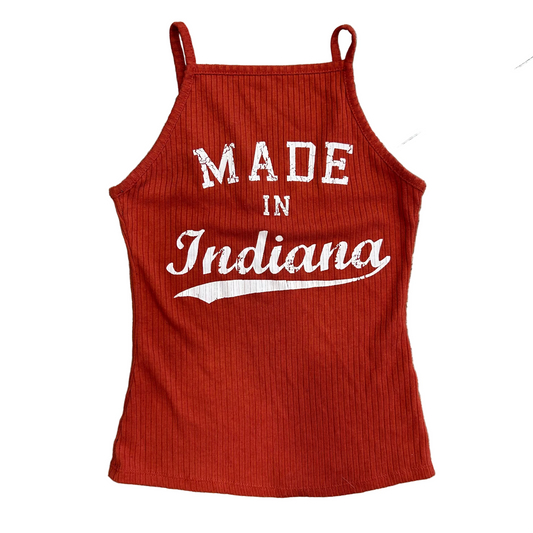 Rue 21 Made in Indiana Orange Tank Top Shirt - Tagged M - XSmall - 13" x 18"