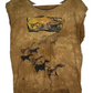 Horses Tie Dye Cutoff Tank Top Shirt - Medium - 21” x 23”