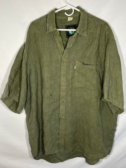 Eco Lution Hemp Button Up Shirt - XLarge - 26.5” x 33.5”