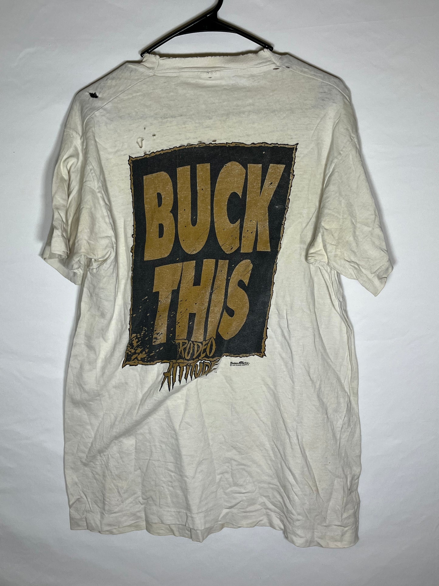 90's FOTL Buck This Distressed Tshirt - Medium - 20” x 30"