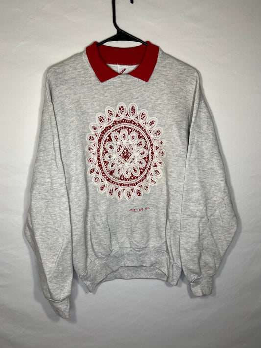 90’s Jerzees Collared Crewneck Sweatshirt - Medium - 20” x 23”