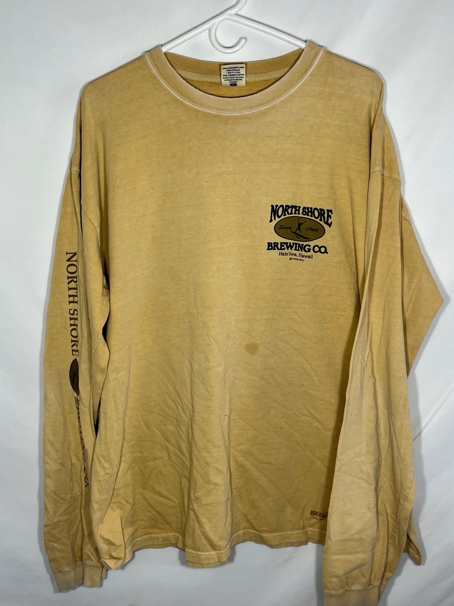 Crazy Shirt Beer Dyed Brewing Co Longsleeve Shirt - XLarge - 26” x 28.5”