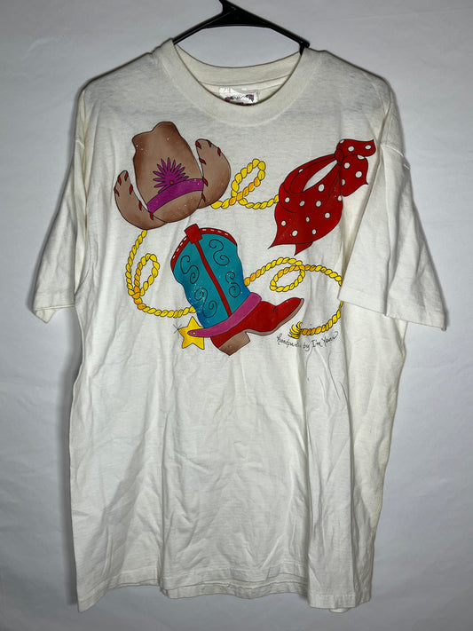 80/90's Cowboy Tshirt - Large - 22” x 29”