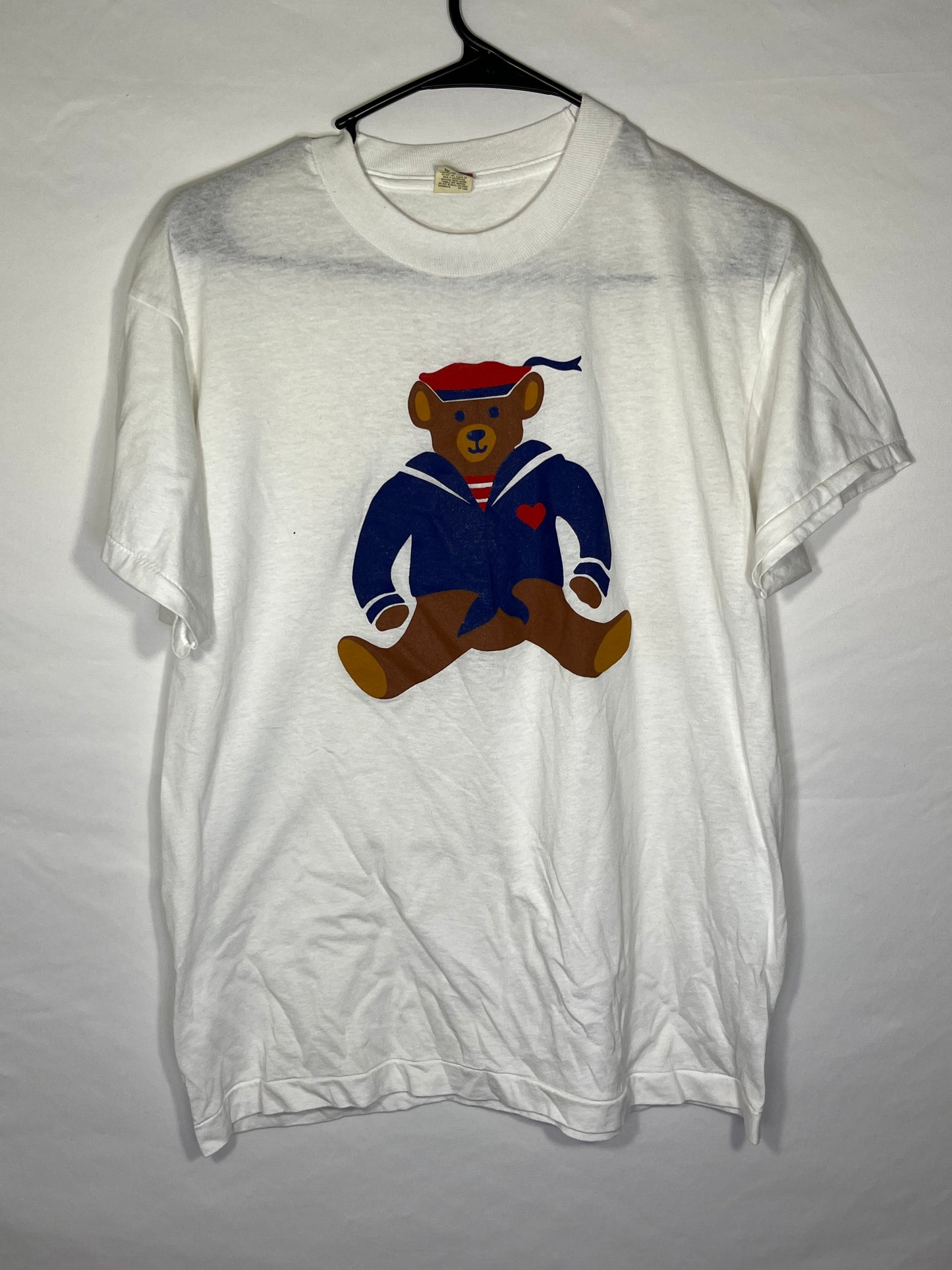 80's Screen Stars Navy Bear Camiseta - Mediana - 20" x 26"