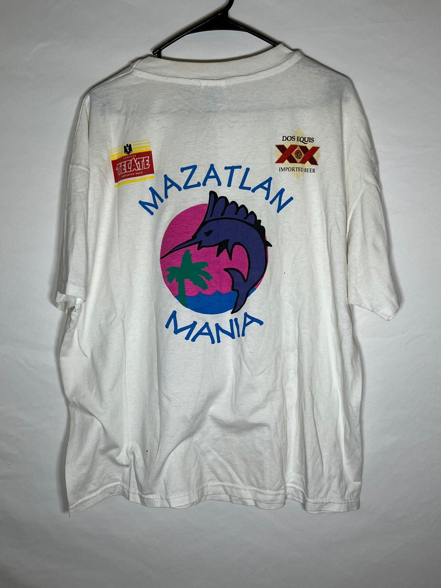 90's Hanes Mazatlan Mania Tshirt - XLarge - 23” x 28”