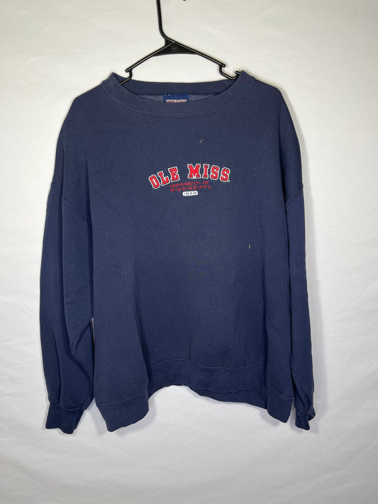 Jansport Ole Miss Crewneck Sweatshirt - XLarge - 26” x 26.5”