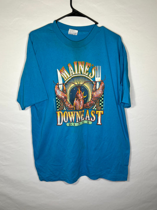 90 年代 Hanes Maines Downeast 龙虾 T 恤 - 中号 - 21” x 29”