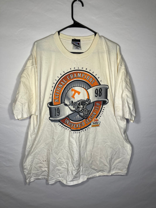 Pro Layer 1998 年田纳西州橄榄球冠军 T 恤 - XL 码 - 25 英寸 x 29 英寸