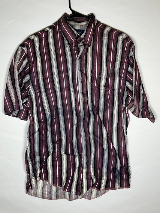 Wrangler Short Sleeve Button Up Shirt - Medium - 20” x 29”