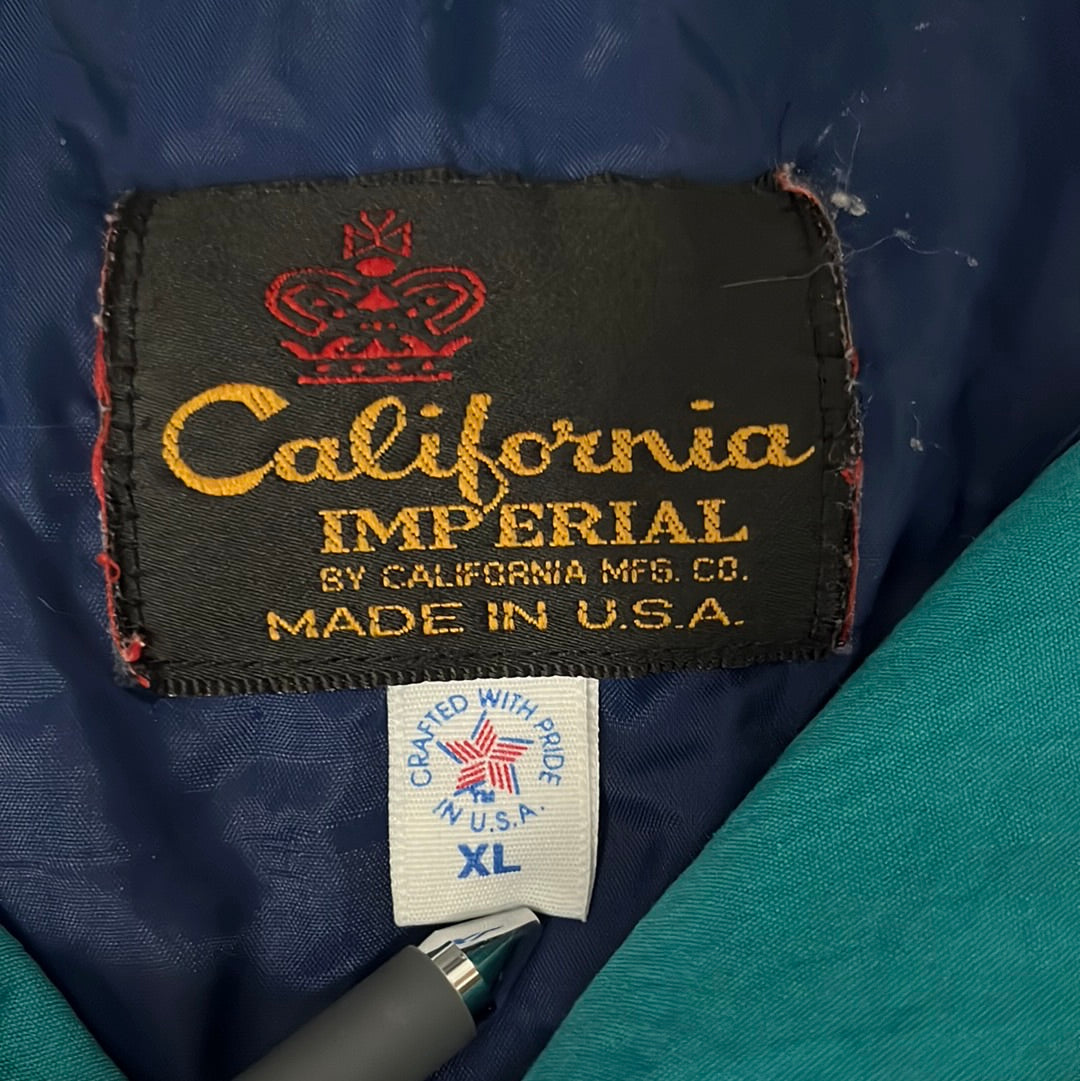 Chaqueta con cremallera California Imperial de los años 80 - XL - 26" x 28.5"