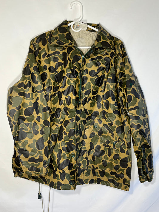 80's Camo Rain Smock Jacket - XLarge - 25.5” x 30.5”