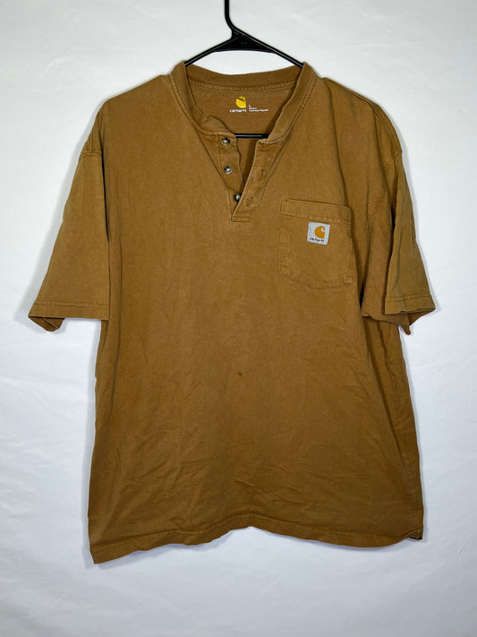 Carrphart 四分之一纽扣 T 恤 - 大号 - 22 英寸 x 28 英寸