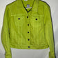 JCP Denim Trucker Neon Green Jacket - Boxy Small - 19.5” x 20.5”