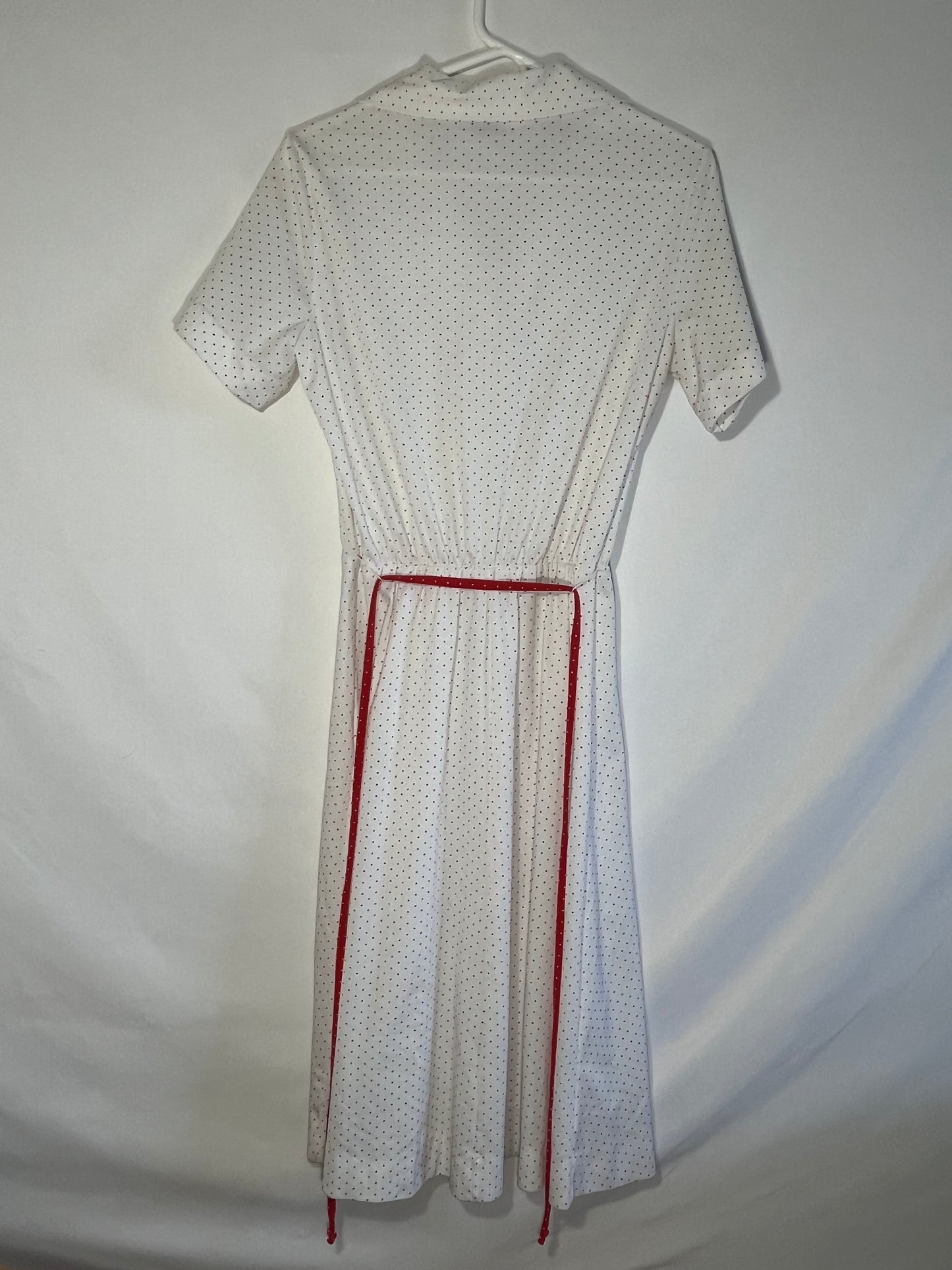 Vestido de lunares con botones de JCPenney de los años 70 - XS - 17.5" x 44"