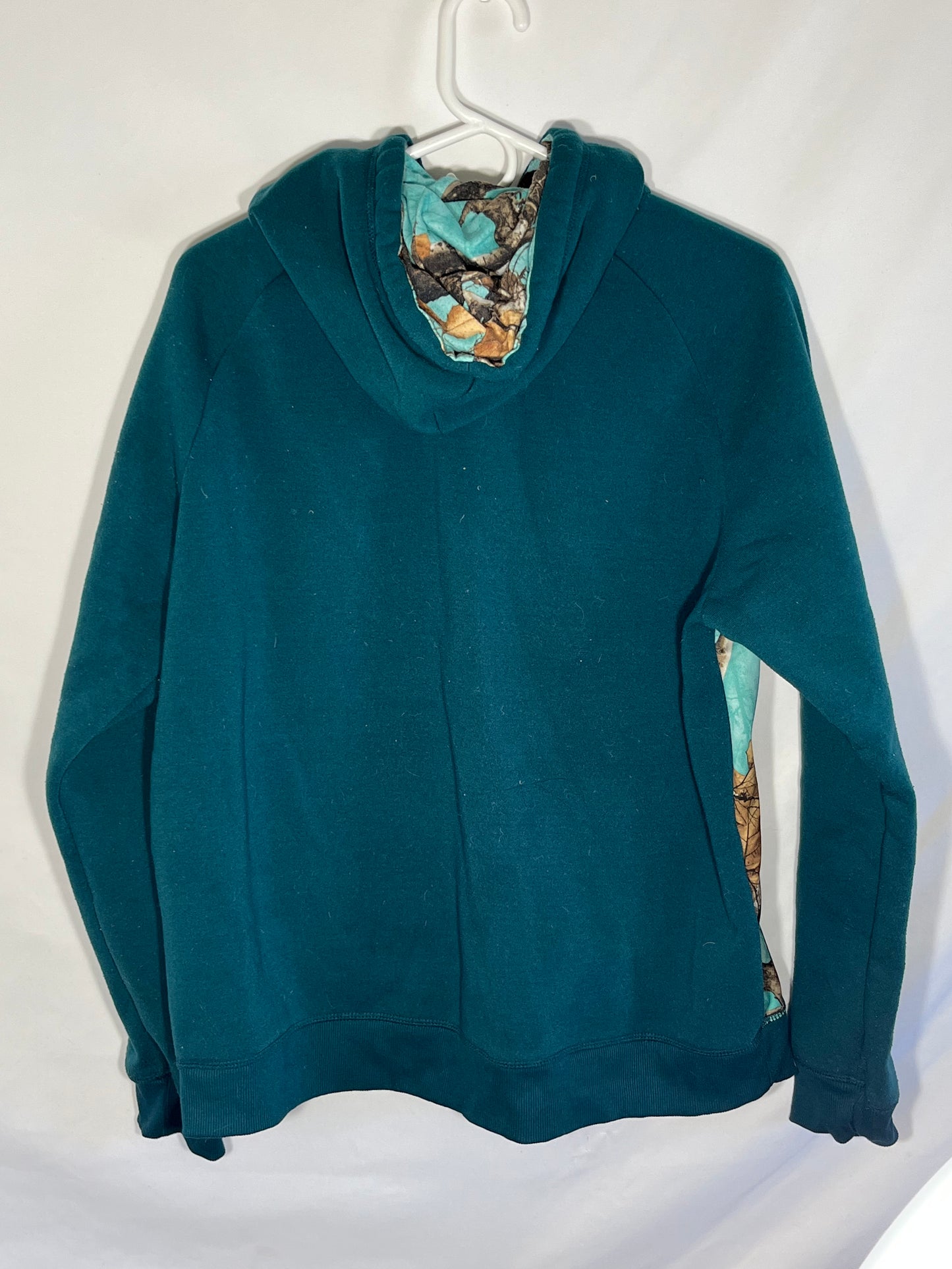 RealTree Teal Camo Hoodie Hooded Sweatshirt - Large - 22” x 26”