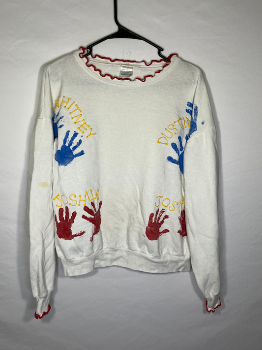 80's Hands Crewneck Sweatshirt - Large - 23” x 21”