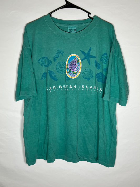 90's Caribbean Islands Tshirt - XLarge - 24” x 28”