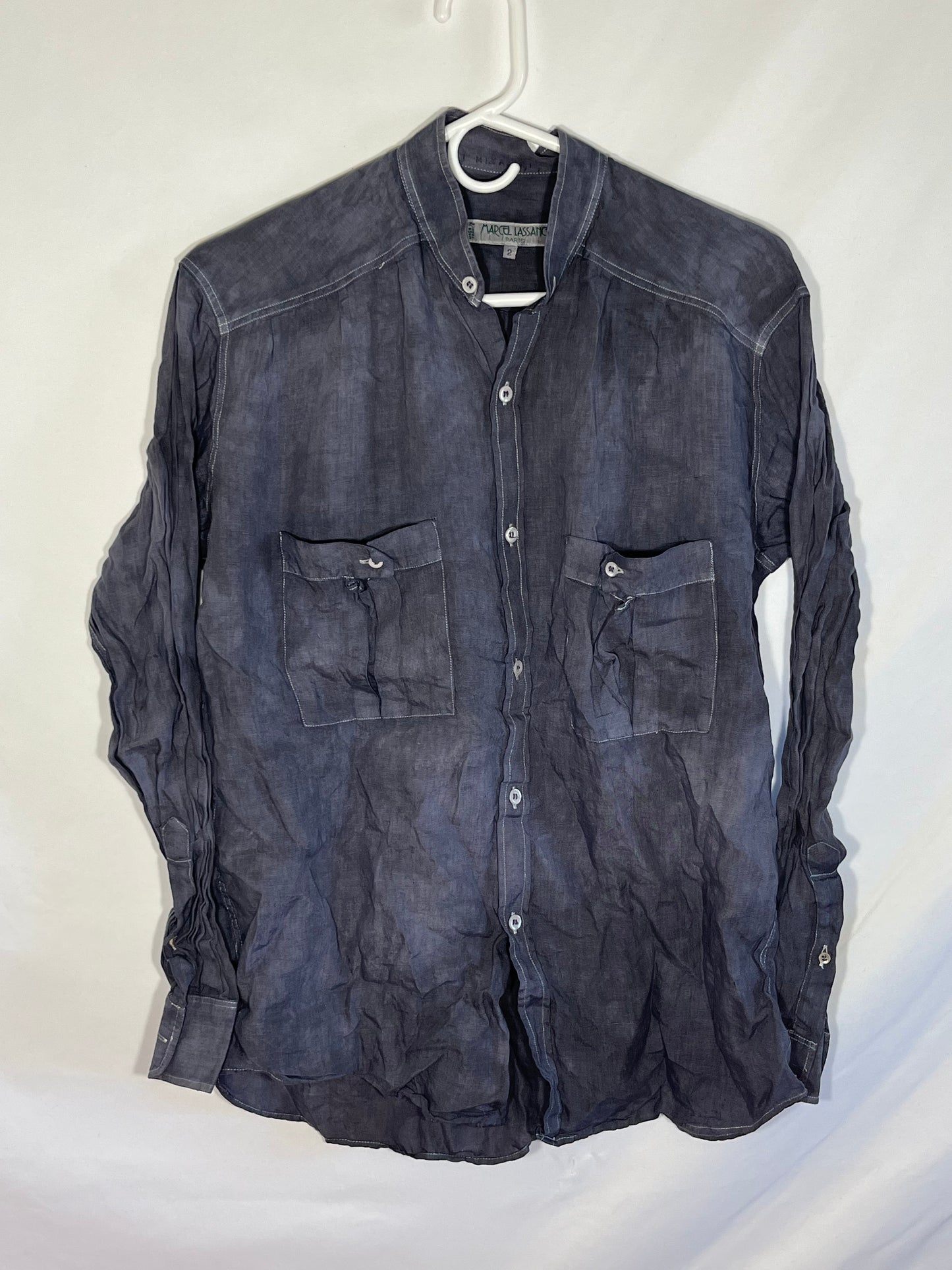 Marcel Lassance French Dyed Button Up Shirt - Large - 23.5” x 30”