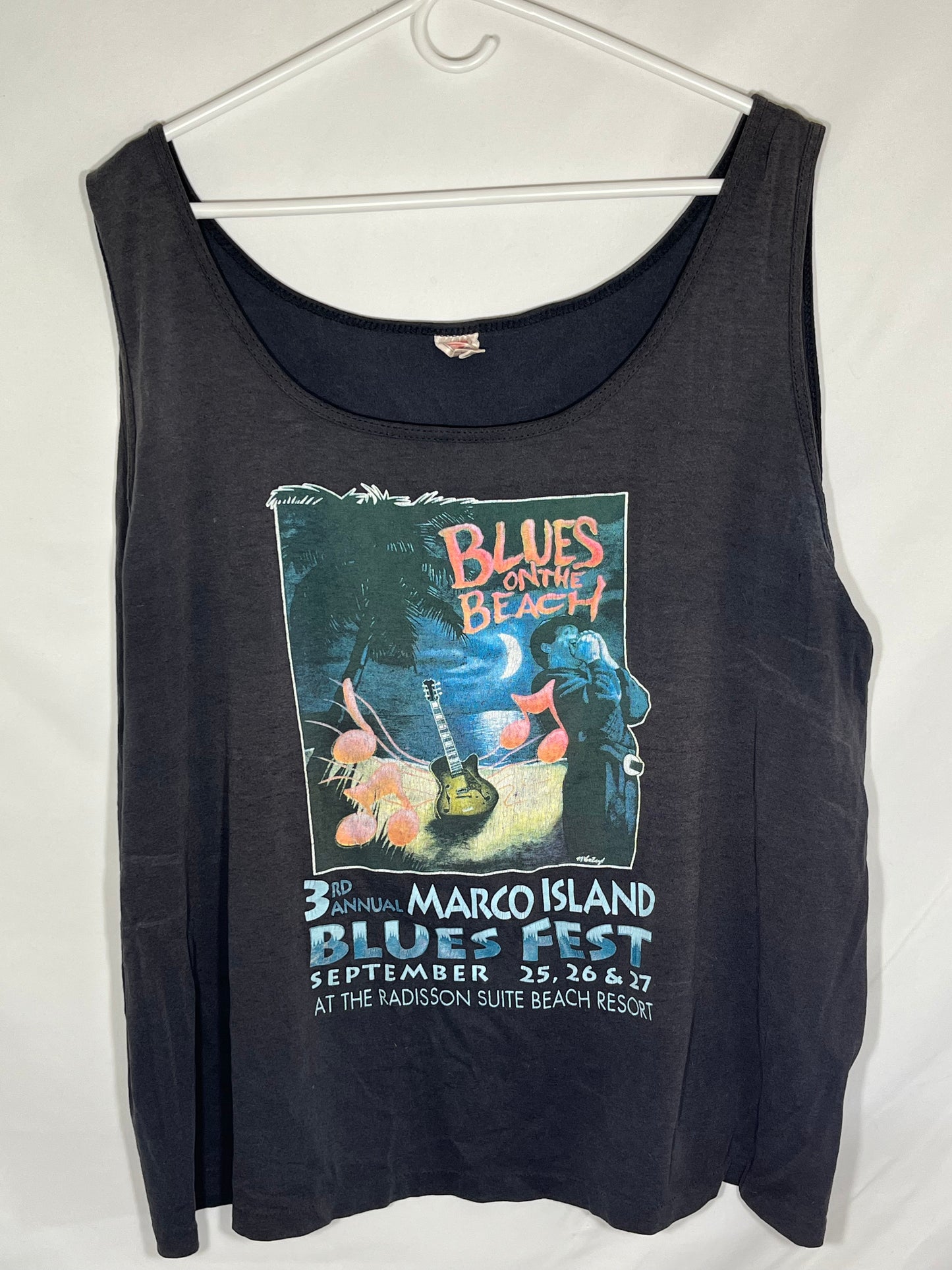 80/90 年代 Marco Island Blues Fest 背心 - XLarge - 26” x 23”