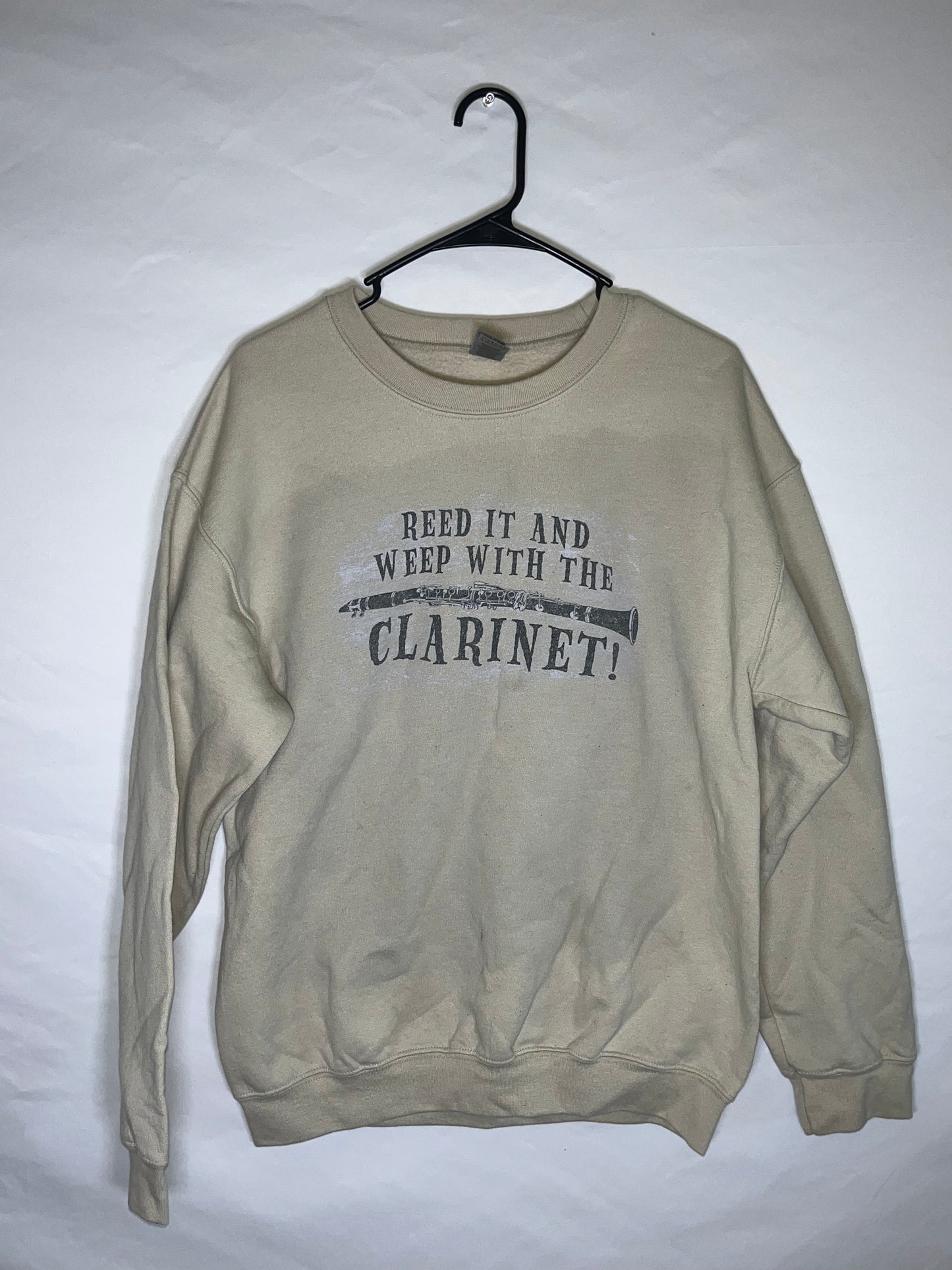 Funny Clarinet Crewneck Sweatshirt - Medium - 20.5” x 26.5”