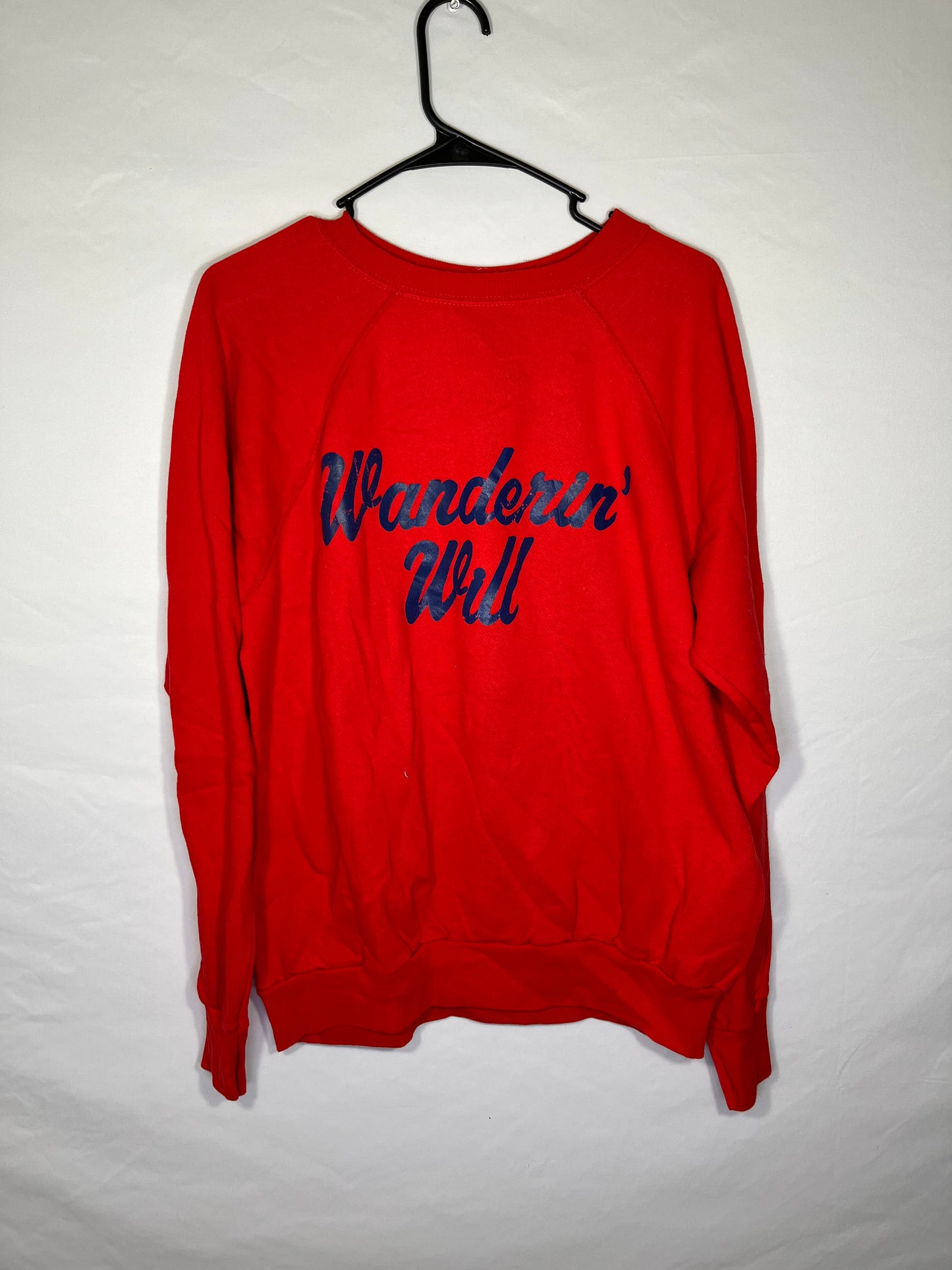 80’s Wanderin Will Crewneck Sweatshirt - Large - 22” x 24.5”