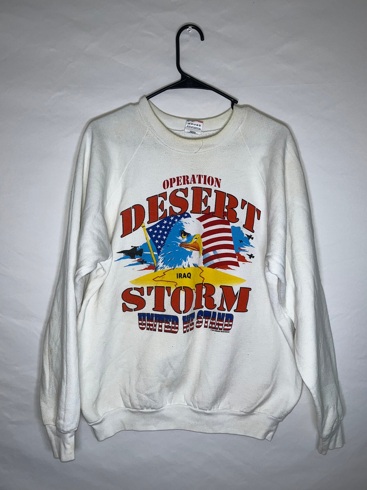 Sudadera con cuello redondo Desert Storm de los años 80/90 - Grande - 22" x 25.5"