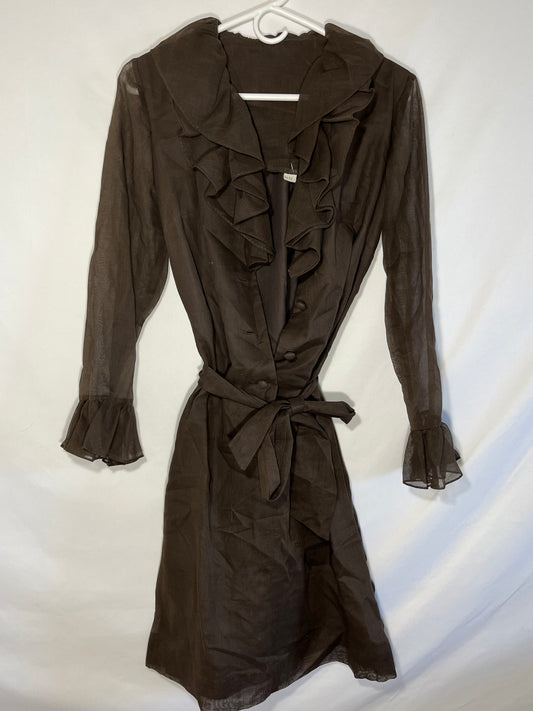 Brown Tied Long sleeve Dress - XSmall - 16.5” x 37”