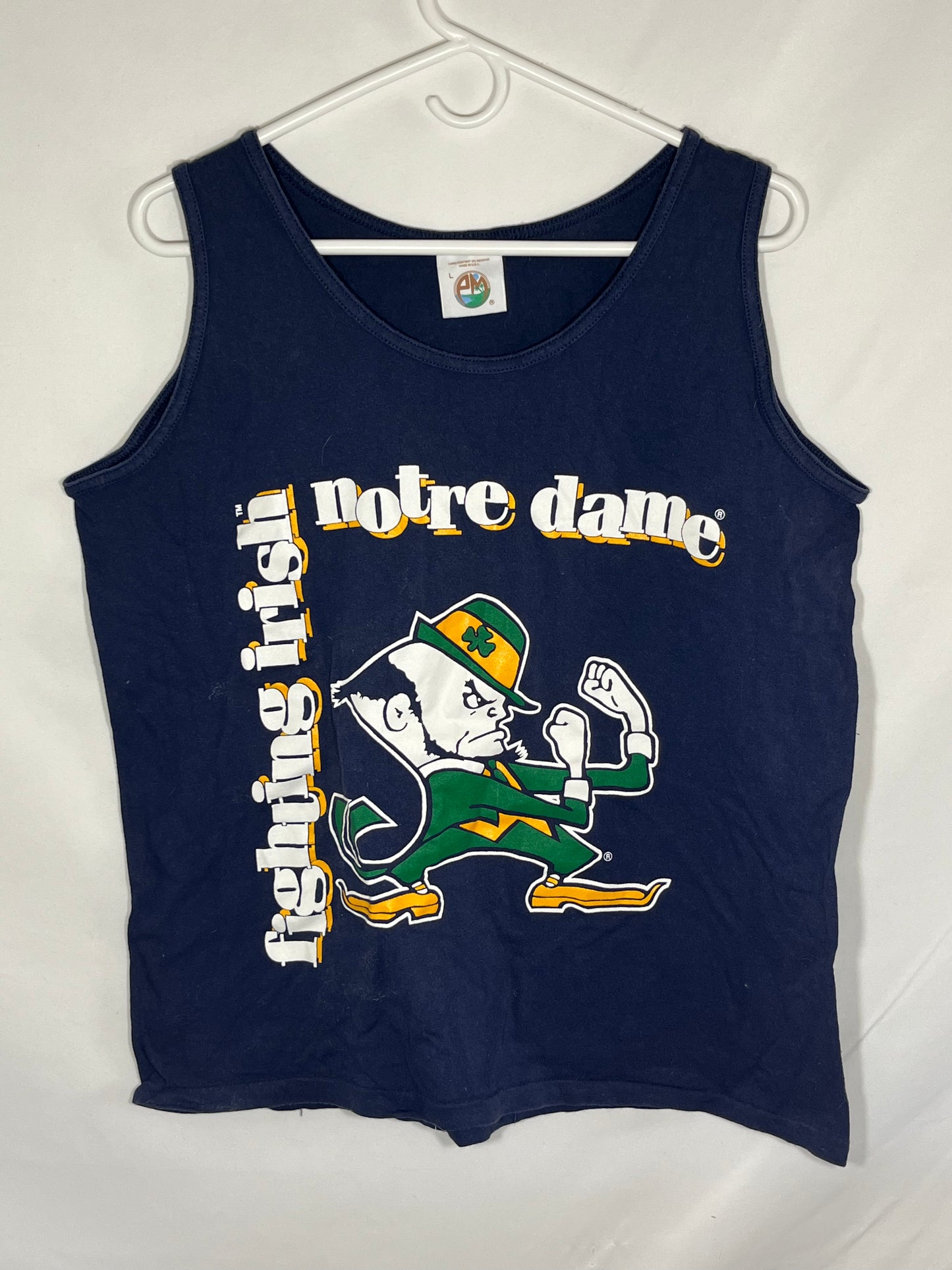 90's Notre Dame Fighting Irish Tanktop Shirt - Medium - 21” x 22.5”