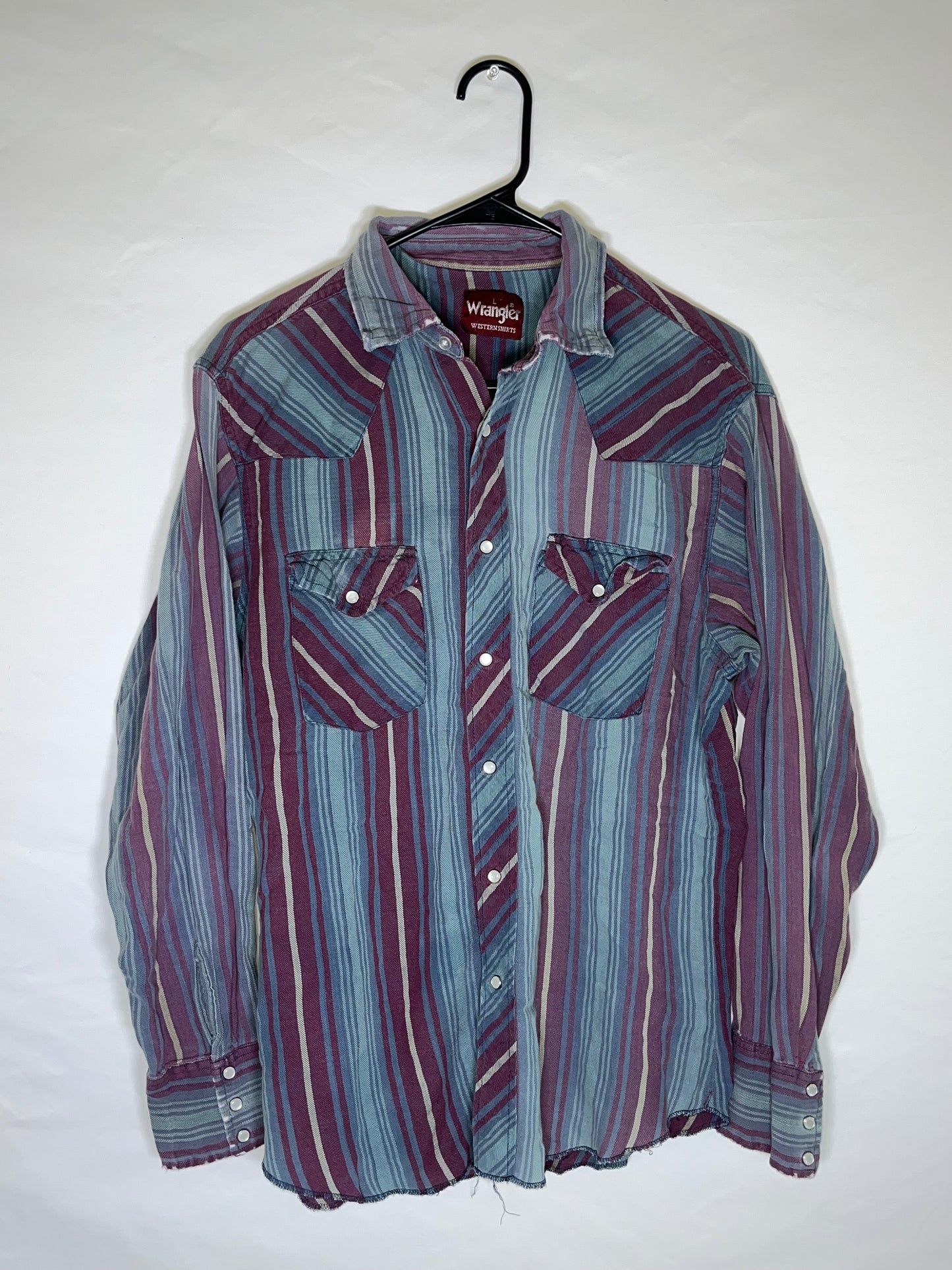 Wrangler Button Up Pearl Snap Shirt - Medium - 21.5” x 30”