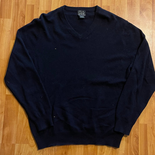 Navy Jos. A. Bank V-neck Sweater fits M