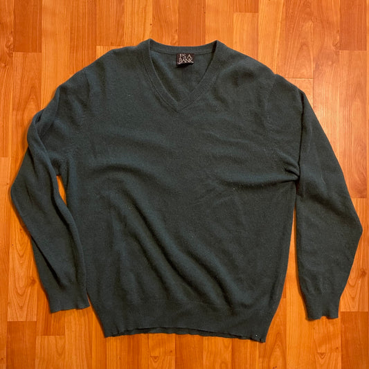 Jos. A. Bank v-neck green sweater fits L