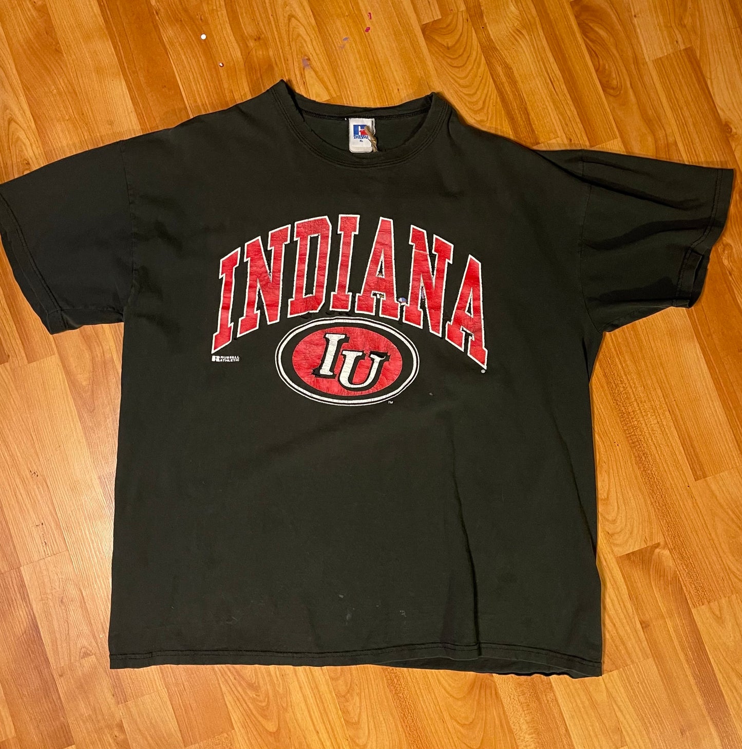 1990s Russell Athletic Distressed IU T-shirt L