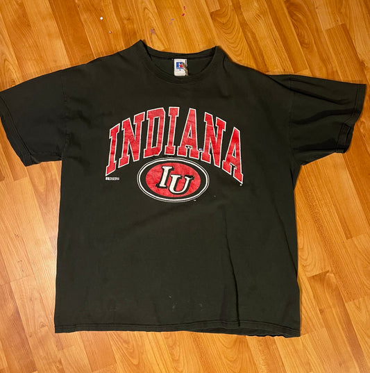 Camiseta L de IU desgastada de Russell Athletic de los años 90