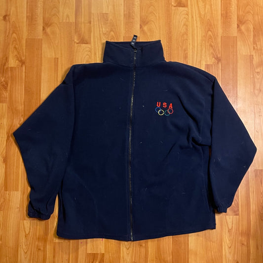 1990s olympic usa zip up fleece fits L