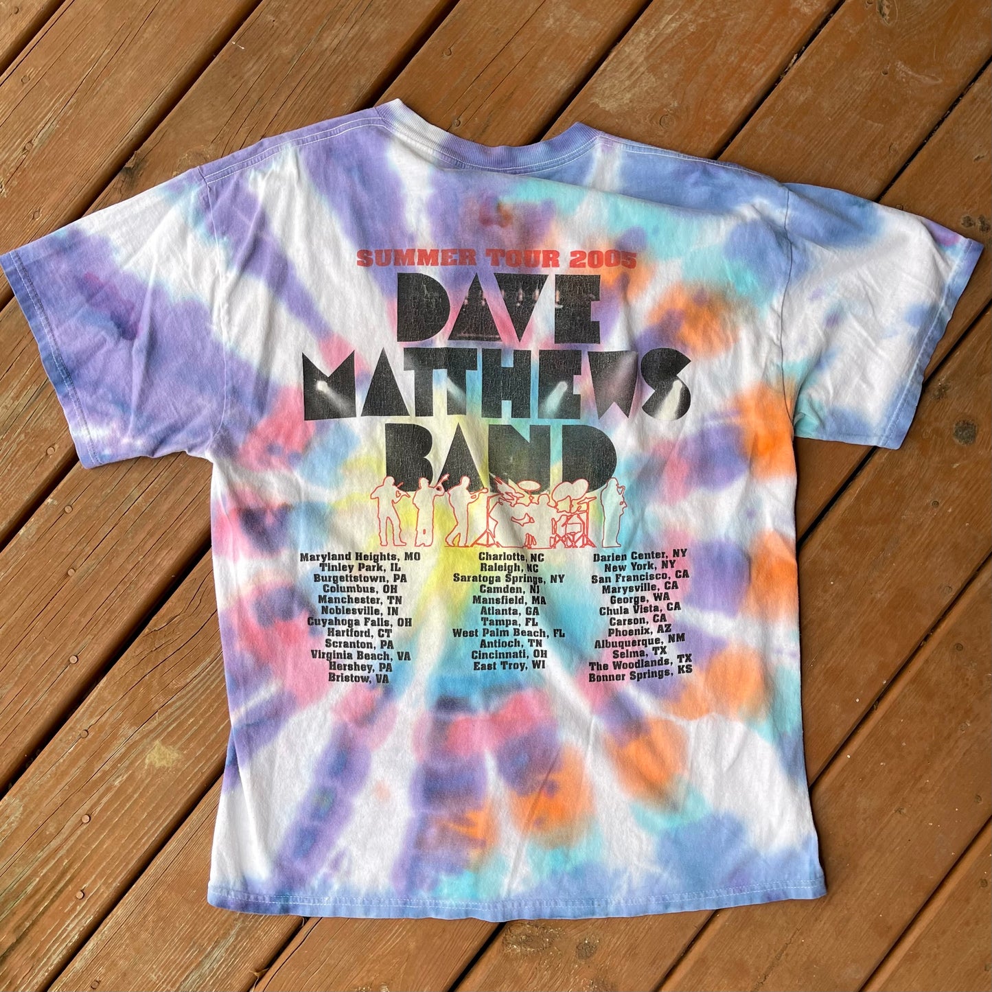 2005 Dave Matthews Band Tour Tie dye T-shirt fits L