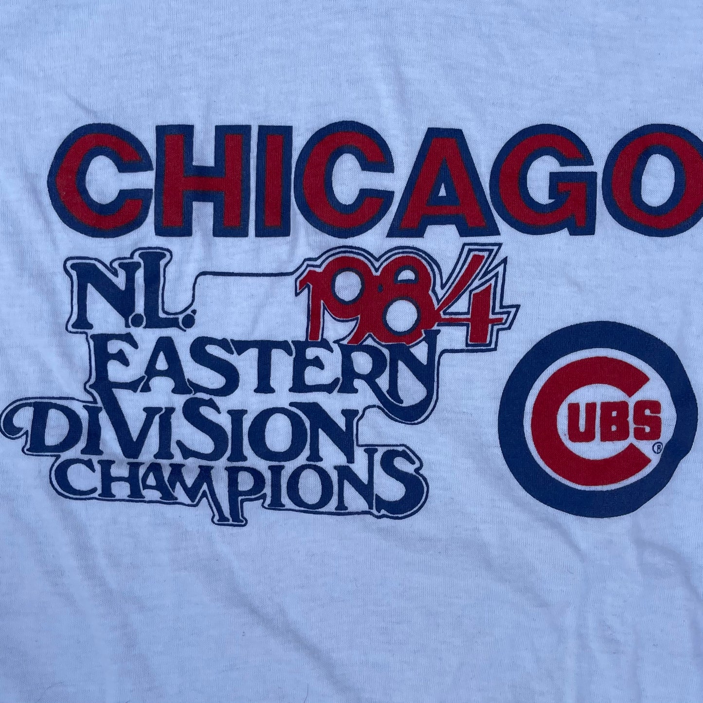 1980's Cubs NL East Champs Ringer Tshirt - M