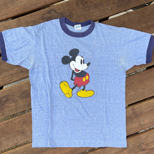 1980's Disney Mickey Mouse Ringer Tshirt - L