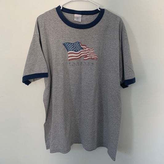 1990 年代 Flag Ringer T 恤- L 