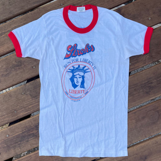 1986 Run for Liberty Ringer Tshirt - L