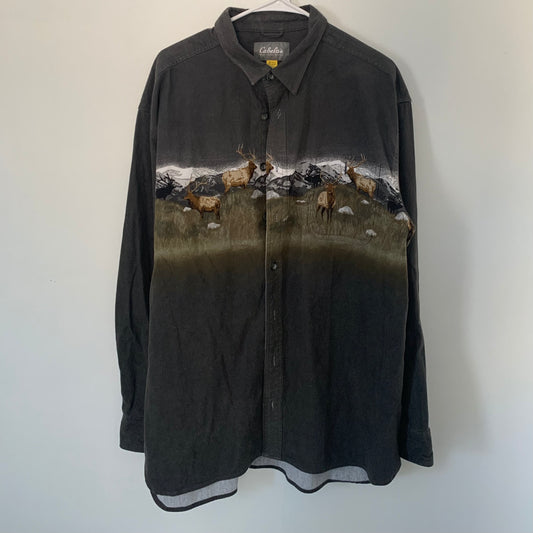 Cabela's All Over Print Shirt- XL tall