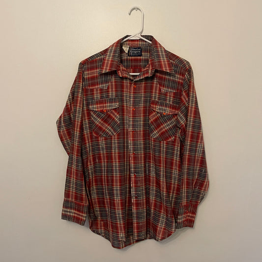 1980's Pearl Snap Button Up - L