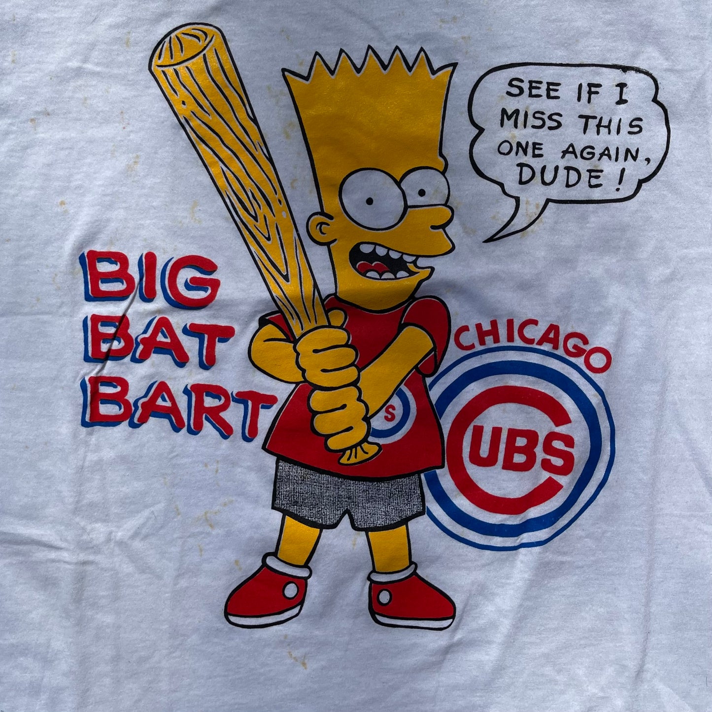 1980's Simpsons Big Bat Bart Tshirt - M