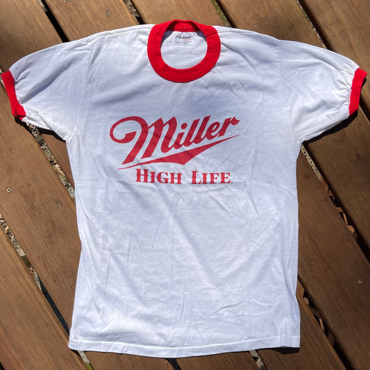 1980's Miller Lite Ringer Tshirt - L fits M